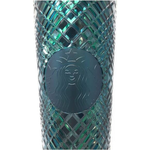 Starbucks Emerald Green Jeweled Tumbler Cold Cup 24oz Tumbler with Straw - Picture 4 of 7